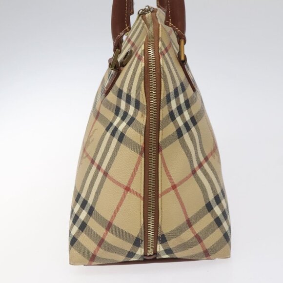 BURBERRY Nova Check Hand Bag PVC Beige Auth 115924 - Picture 4 of 16